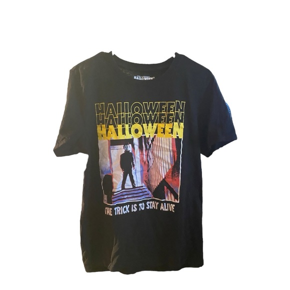 Halloween Graphic Tee - Black and Yellow - Picture 2 of 5